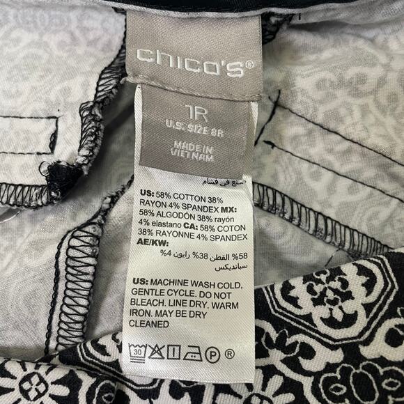 Chico's | Women's Black/White Pattern Fabulously Slimming Leggings | Size: 10 - Picture 4 of 8